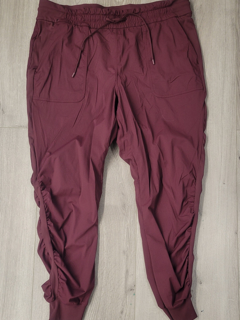 lululemon athletica Maroon Drawstring Ruched Joggers